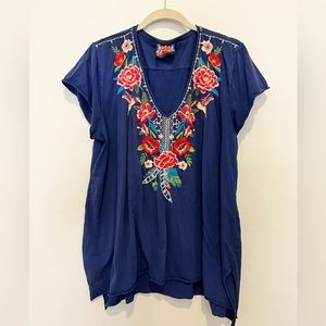 Johnny Was Embroidered Tee